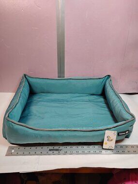 Cabbay Waterproof Dog Bed Pet Cushion Teal Washable Rectangle Crate Bed 22x17